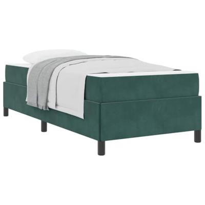 Bedframe Donkergroen, groen en wit 90 x 200 cm Fluweel