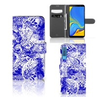 Telefoonhoesje met Naam Samsung Galaxy A7 (2018) Angel Skull Blauw - thumbnail