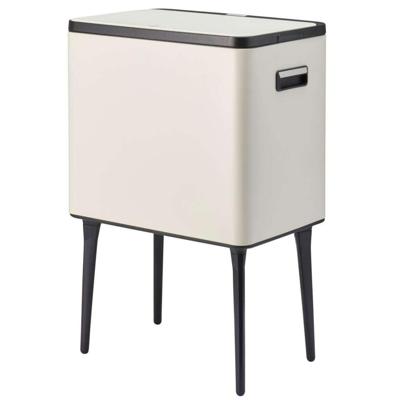 Excellent Houseware Afvalbak 35L Metaal/Crème/Zwart