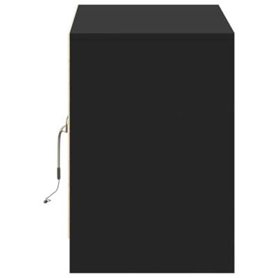 Tv-meubel met LED 100x34x50 cm bewerkt hout zwart