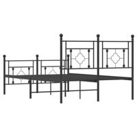Bedframe met hoofd- en voeteneinde metaal zwart 120x190 cm - thumbnail