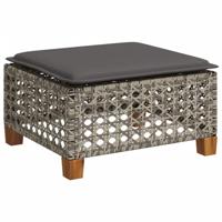 Tuinkruk met kussen 63,5x56x32 cm poly rattan grijs - thumbnail