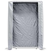 VidaXL Haardhoutrek met regenhoes 100x25x150 cm gegalvaniseerd staal - thumbnail