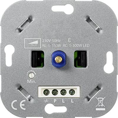 Sygonix SY-4697886 Draaidimmer, Universele dimmer Geschikt voor lampen: Halogeenlamp, LED-lamp, Gloeilamp