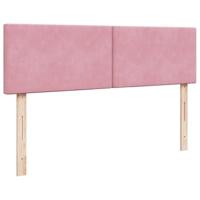 Ottoman bed met matras en LED's 140x200cm fluweel roze - thumbnail