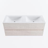 MONDIAZ VICA 120cm badmeubel onderkast Underlayment 2 lades. Wastafel CLOUD dubbel 2 kraangaten, kleur Talc. - thumbnail