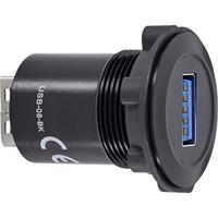 USB 3.0-verlengkabel, USB-aansluiting, type A naar USB-aansluiting, type A TRU Components USB-08-BK 1243949, 1 stuk - thumbnail