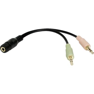 LogiLink CA0020 CA0020 Jackplug Audio Adapter [1x Jackplug female 3,5 mm - 2x Jackplug male 3,5 mm] Zwart