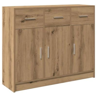 Dressoir 91x28x75 cm bewerkt hout artisanaal eikenkleur Dressoir 91x28x75 cm bewerkt hout artisanaal eikenkleur
