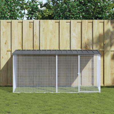 VidaXL Kippenhok met dak antraciet 203x98x90 cm gegalvaniseerd staal
