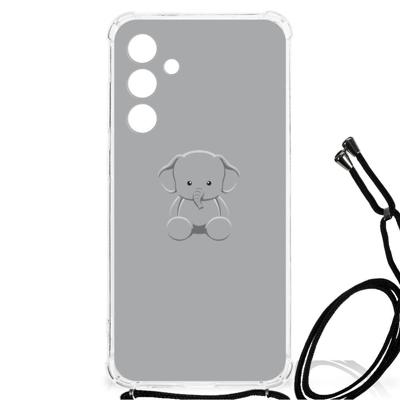 Samsung Galaxy A55 Stevig | Bumper Hoesje | Grijs Baby Olifant Samsung Galaxy A55 Stevig | Bumper Hoesje | Grijs Baby Olifant