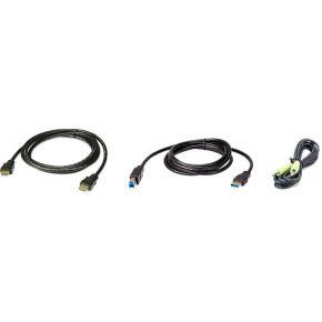 ATEN 2L-7D02UHX3 toetsenbord-video-muis (kvm) kabel Zwart 1,8 m