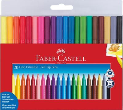 Faber Castell Viltstiften GRIP Colour - etui 20 stuks