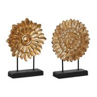 Decoratieve figuren DKD Home Decor 25 x 8 x 34 cm Zwart Gouden Modern Cirkels (2 Stuks) - thumbnail