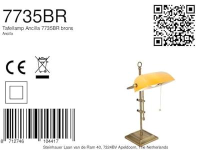 Steinhauer BankierslampAncilla brons met bruin - 7735BR