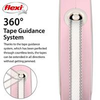 Flexi, Modellijn, moderne pastelkleuren, elegant zwart, robuust en ergonomisch remsysteem, zachte handgreep, geavanceerd geleidingssysteem, gemaakt in Duitsland, roze, M - 5 m - thumbnail