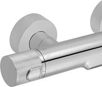 Ben Engraved Cross thermostatische badkraan met watervaluitloop en gravering chroom - thumbnail