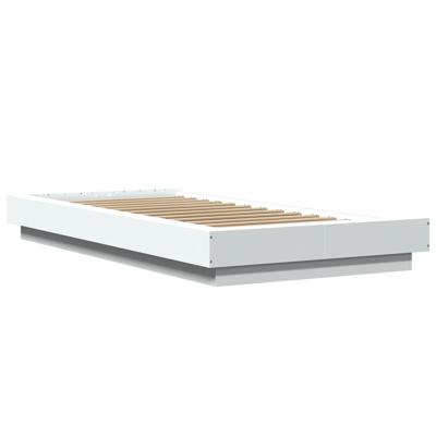 Bedframe met LED-verlichting bewerkt hout wit 200x200 cm