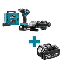 Makita combiset ddf484/dga504 18v 5.0ah - thumbnail