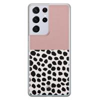 Samsung Galaxy S21 Ultra siliconen hoesje - Pink dots - thumbnail