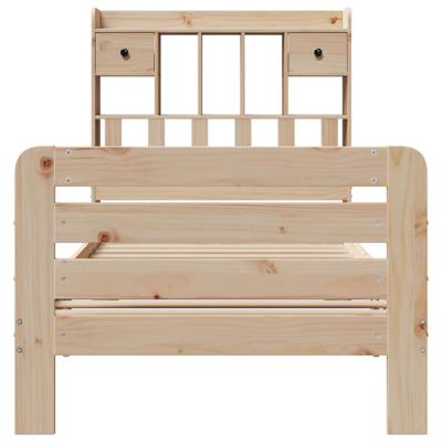 Bed met boekenkast zonder matras massief grenenhout 135x190 cm - thumbnail