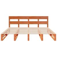 Bedframe zonder matras massief grenenhout wasbruin 180x200 cm - thumbnail