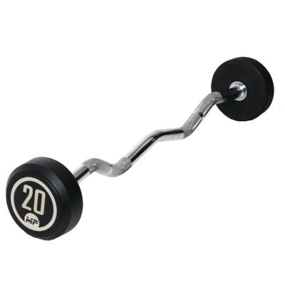 Muscle Power Rubber vaste curl halterstang 20 kg