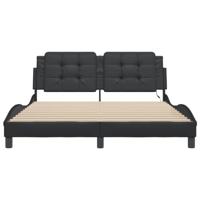 Bedframe met LED-verlichting kunstleer zwart 160x200 cm - thumbnail