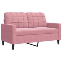 3-delige Loungeset met kussens en bolsters fluweel roze - thumbnail