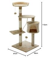 kattenkrabpaal,112 cm, beige - thumbnail