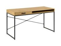 Bendt Bureau 'Holger' Met 1 lade, Eiken en metaal, 140 x 58cm - thumbnail