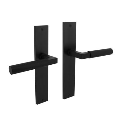 Deurkruk Baustil op langschild 245x45mm blind mat zwart Deurkruk Baustil op langschild 245x45mm blind mat zwart