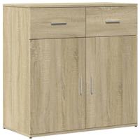 Dressoir 79x38x80 cm bewerkt hout sonoma eikenkleurig - thumbnail