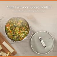 ELLE Gourmet Moderne Kookpan met Deksel - Ø 24 cm - RVS - thumbnail