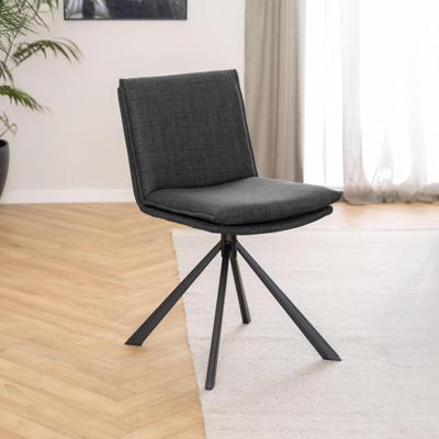 Bendt Draaibare Eetkamerstoel 'Ulysses' Stof, kleur Donkergrijs