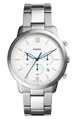 Fossil HerenhorlogeNeutra FS5433 zilveren roestvrijstalen Japanse chronograaf