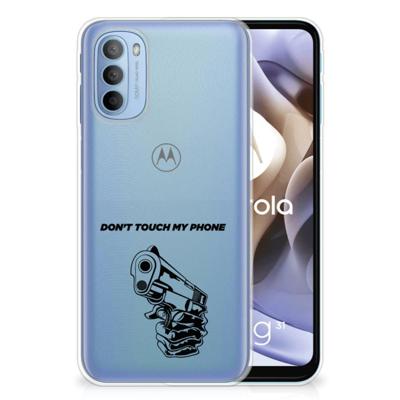 Motorola Moto G31 | G41 Silicone-hoesje Gun Don't Touch My Phone Motorola Moto G31 | G41 Silicone-hoesje Gun Don't Touch My Phone
