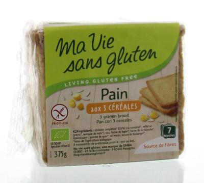 Ma Vie Sans Brood 3 granen glutenvrij bio 375 Gram