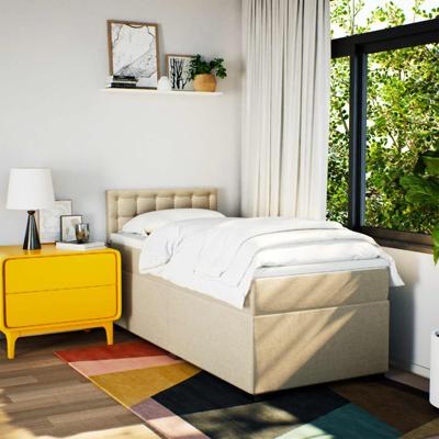 Boxspring met matras stof crèmekleurig 180x200 cm