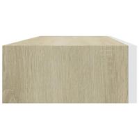 Wandschappen 2 st met lade 60x23,5x10 cm MDF eikenkleurig wit - thumbnail