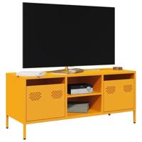 Tv-meubel 101,5x39x43,5 cm koudgewalst staal mosterdgeel - thumbnail