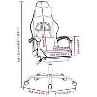 gamestoel draaibaar met voetensteun kunstleer zwart - thumbnail