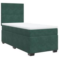 Boxspring met matras fluweel donkergroen 160x200 cm - thumbnail