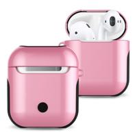 Gelakt PC Bluetooth koptelefoon Case anti-verloren opbergtas voor Apple AirPods 1/2 (roze) - thumbnail