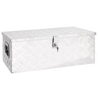 VidaXL Opbergbox 80x39x30 cm aluminium zilverkleurig - thumbnail