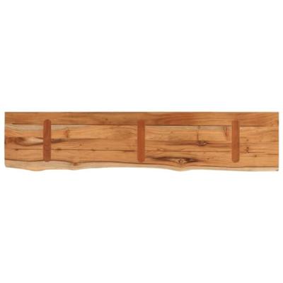 Wandschap rechthoekig natuurlijke rand 120x20x3,8 cm acaciahout
