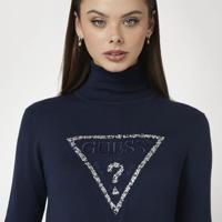Guess Piper Triangle Logo Sweater Dames Zwart - Maat S - Kleur: Zwart | Soccerfanshop - thumbnail