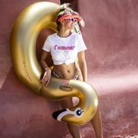 Opblaasbare Zwemband Zwaan Goud - thumbnail