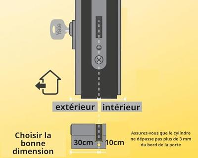 YALE Half cilinderslot - voor garagedeur - 6 pins - 4 sleutels - 30 x 10 mm