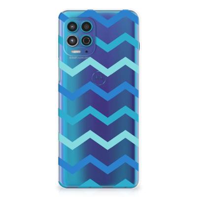 Motorola Moto G100 | TPU bumper | Zigzag Blauw